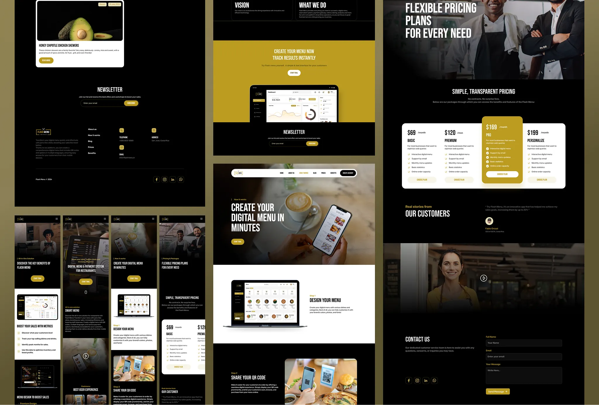 Final screens — mobile and web
