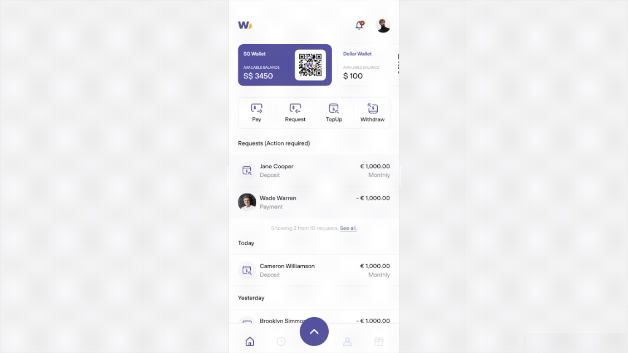 Core feature screens